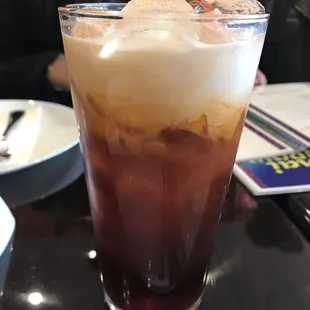 Thai Iced Tea before stirred.