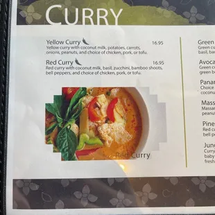 Curry menu