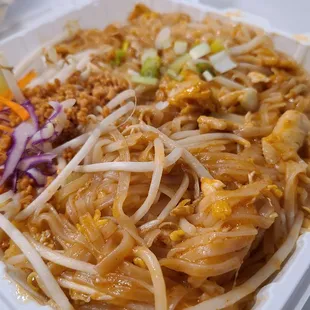 noodles in a styrofoam container