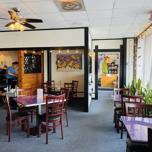 the dining area of the restaurant