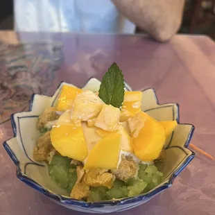 Mango Sticky Rice with Egg Custard