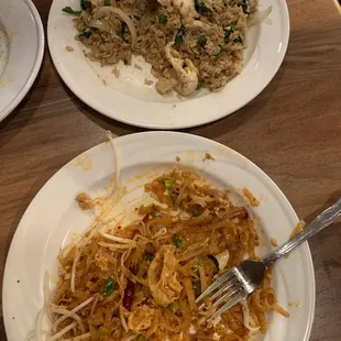 Pad Thai chicken and Fried rice chicken