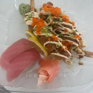 Lucky 7 roll and tuna nigiri