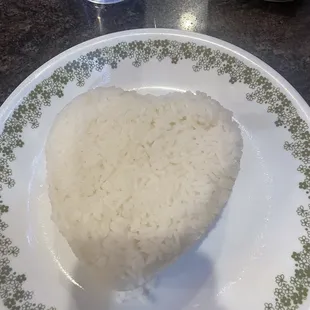 So cute! Heart shaped Steamed Rice