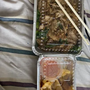 Pad see ew and wontons