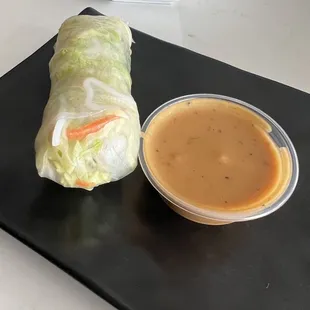 Spring Roll with peanut dressing