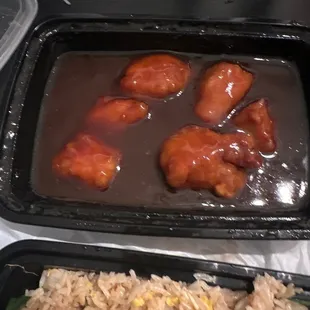 Orange Chicken (Hardly any chicken for nearly $15.00!) shameful!!