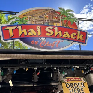 a sign for the restaurant