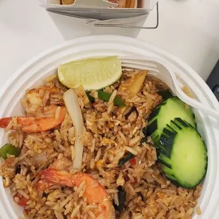 Shrimp Fried rice and Spring Rolls delivery