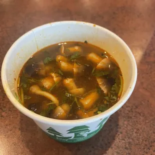 Tom Yung Goong (mushroom) soup.