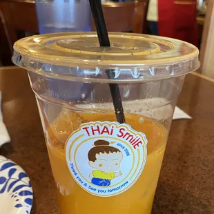 Half-finished Thai Iced Tea. $3.95. May, 2023.