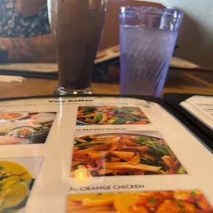 Menu and ice Thai coffee