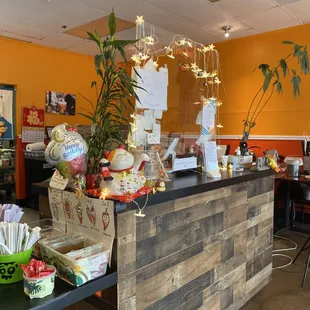 a restaurant counter