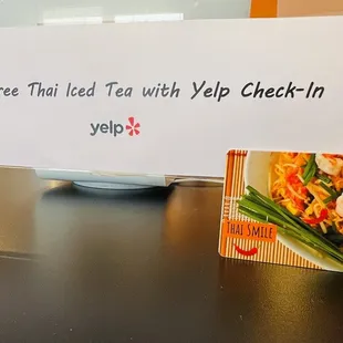Check in get Free Thai Tea