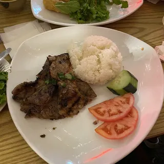 Grilled Pork Chop On White Rice
