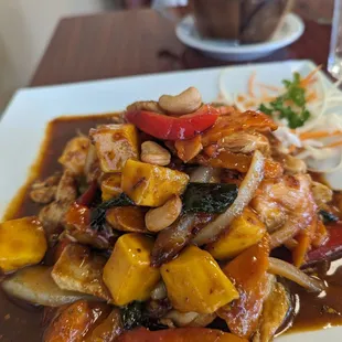 Exceptional was the Mango Chicken in spicy brown sauce