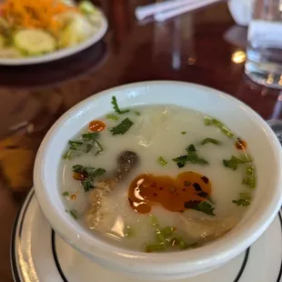 Coconut soup with tofu starter