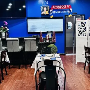 the dining area of the restaurant