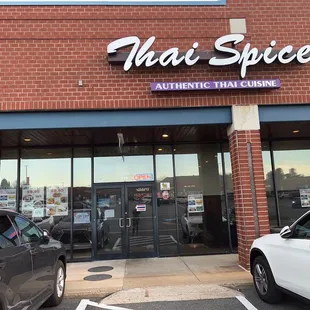 the front entrance of a restaurant