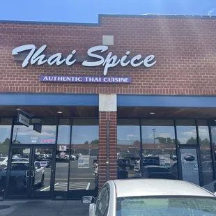 Restaurant is located in shopping center.  (pic-front entrance)