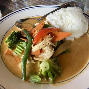 Red Curry with chicken lunch entree