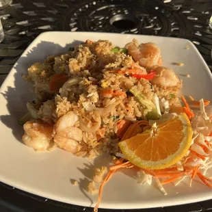 Basil rice with tofu n shrimp very very good