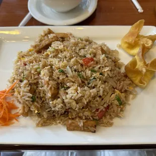 fried rice with fried tofu - pretty good