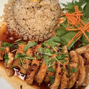 Volcano chicken with rice