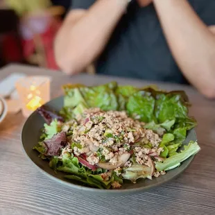 Chicken larb salad