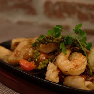 Cha Cha Cha is one of my favorite serving on hot iron pan. A medium spicy seafood with house made recipe.