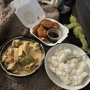 coconut shrimp and red curry