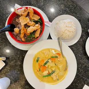 Thai Boat Noodles and Yellow Chicken Curry