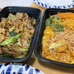 Pad See Ew Noodles &amp; pad Thai. March 2022. Take out.