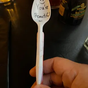 You&apos;re beautiful! Pen/spoon for signing credit card bill