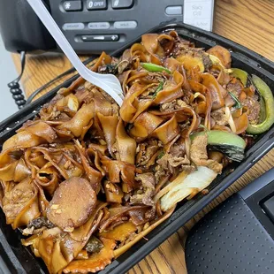 Drunken noodles- too much soy sauce this time. :(