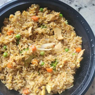Thai fried rice with chicken.