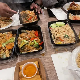 a table full of food