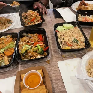 Pad Thai Fried Rice Drunken Fried Rice Chow Mein Veggie Egg Rolls