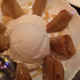 Fried Banana with Coconut Ice Cream