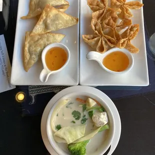 Golden Triangle, Crab Rangoon, Tom Yum soup