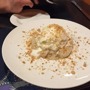 Sticky rice with homemade coconut ice cream and peanuts. My new favourite dessert!