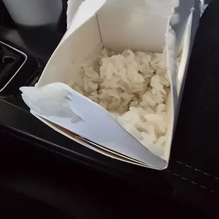 Soggy rice all over the box