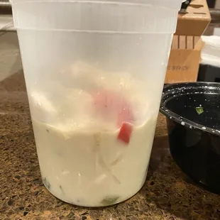 When poured into their old containers, portion was half full!!!