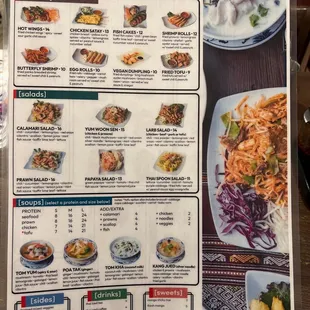 sushi and sashimi, menu