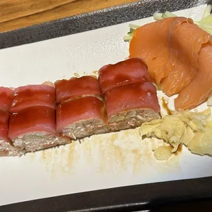 Pink Lady and Smoked Salmon Sashimi