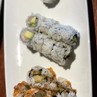 three different types of sushi