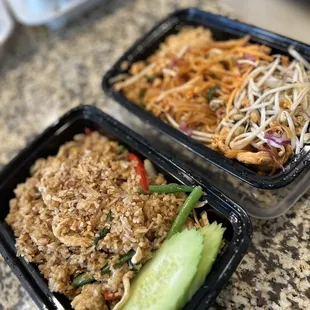 Basil Fried Rice and Pad Thai Noodle