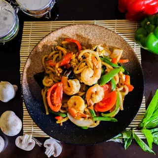 Spicy Udon with Shrimp