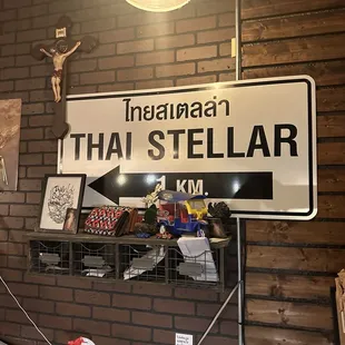 a sign in a shop