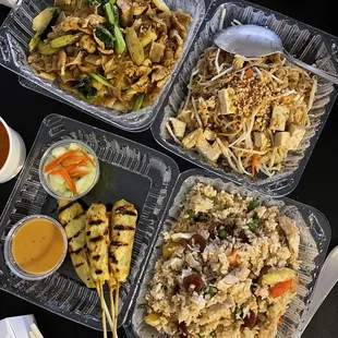 a variety of food in plastic containers